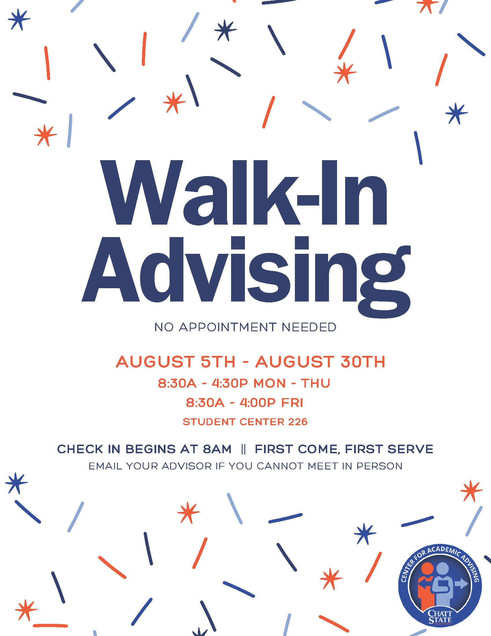 walkin advising flyer